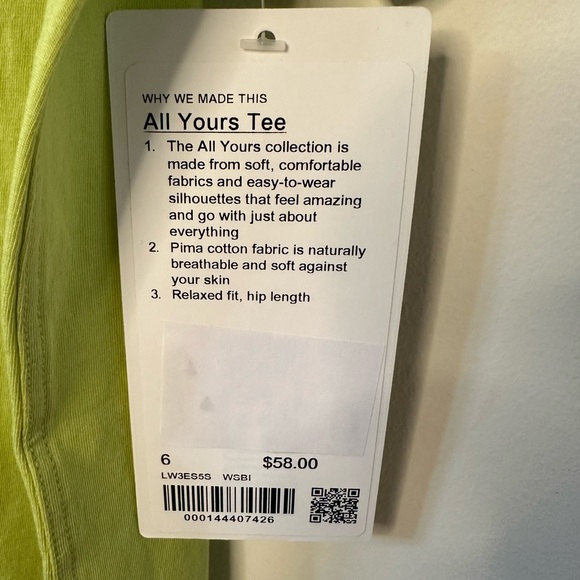 Lululemon Women’s Green All Yours Tee NWT Size 6 - Picture 6 of 8